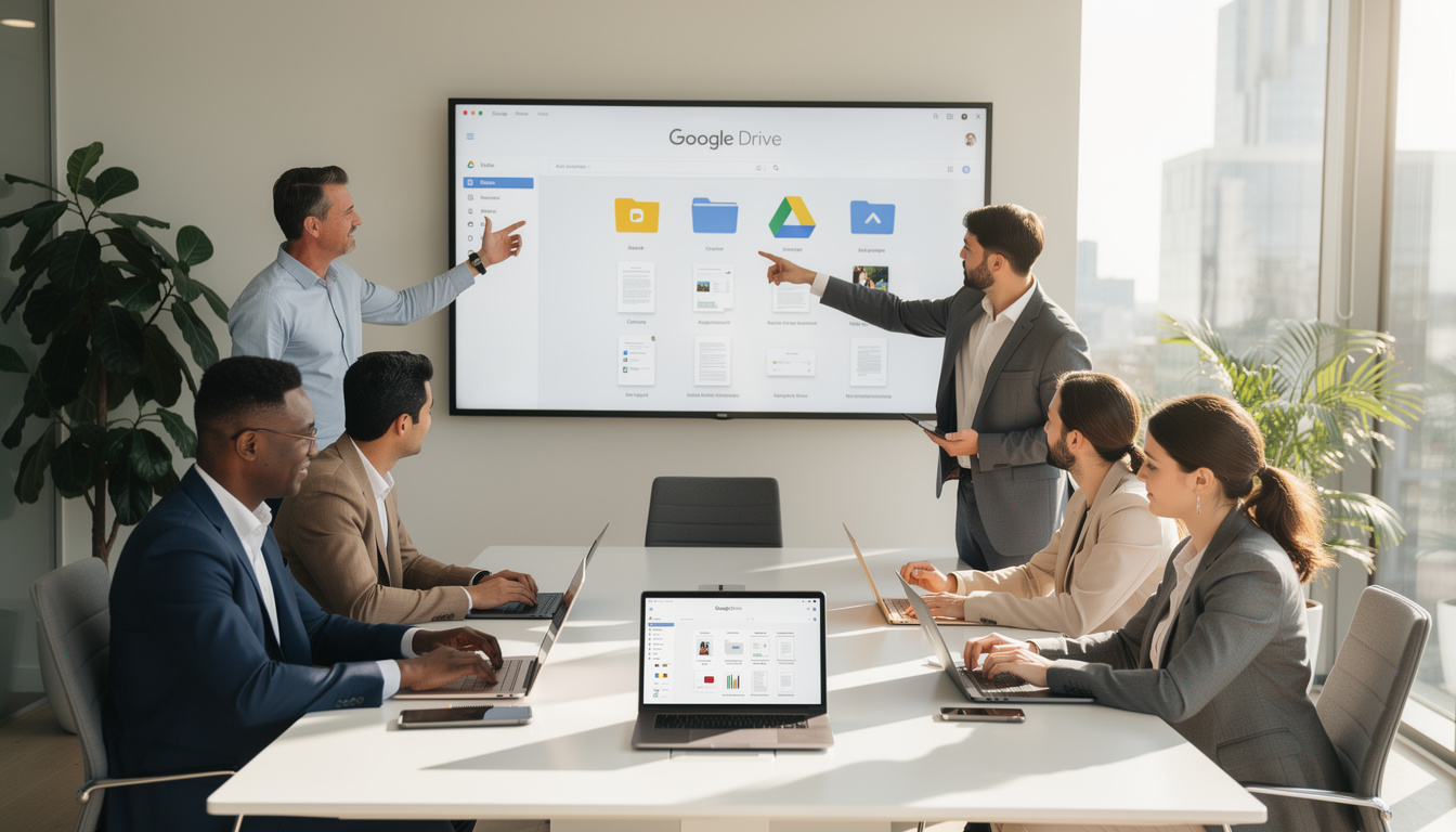 google drive est un service en ligne qui permet de stocker, synchroniser et partager facilement vos fichiers depuis n'importe où, en toute sécurité.