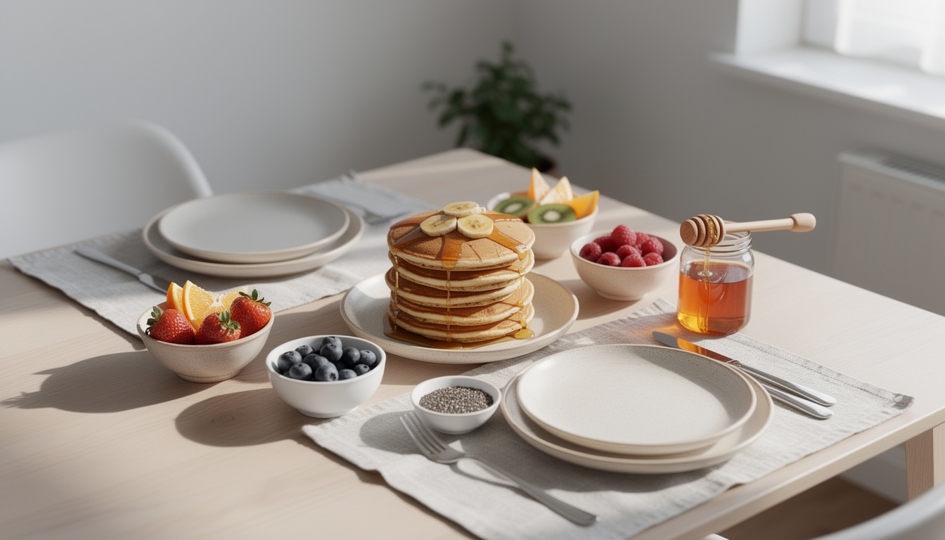 délicieux pancakes à la banane healthy sans sucre ajouté, parfaits pour un petit-déjeuner gourmand et équilibré.