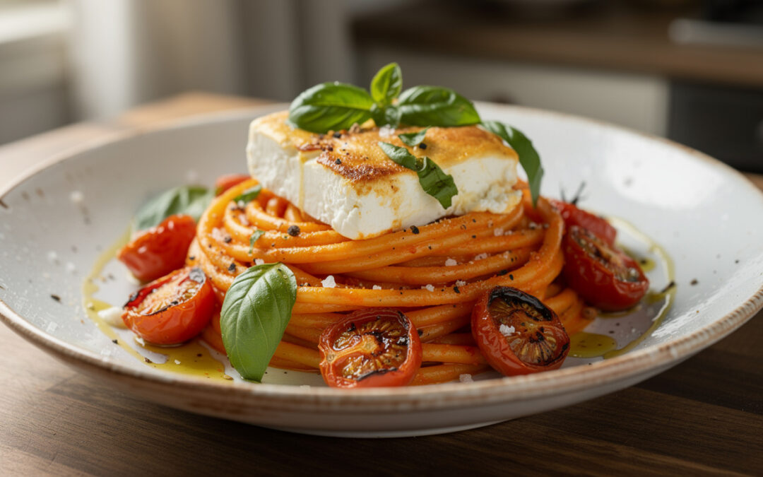 Pâtes à la feta et tomates rôties : la recette tendance