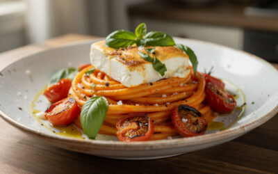 Pâtes à la feta et tomates rôties : la recette tendance