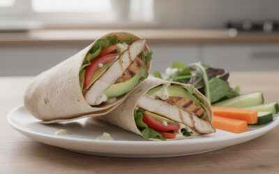 Wrap maison au poulet : recette équilibrée pour le déjeuner