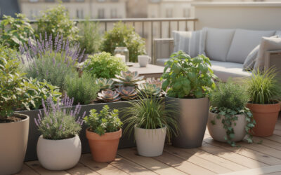 Aménager une terrasse végétalisée : plantes adaptées aux pots et bacs